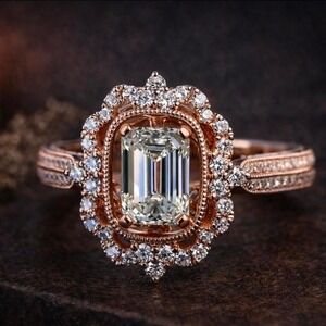 ❤ size 7, Luxury Gemstone Champagne engagement ring
